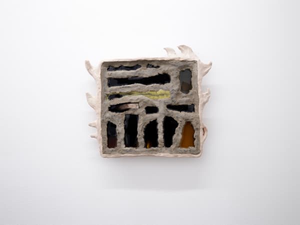 Sahar Khoury, Untitled (bone holder with fracking spills), 2021