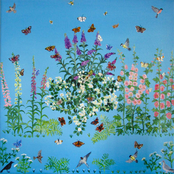 Emma Haworth, Butterflies and foxgloves, 2017