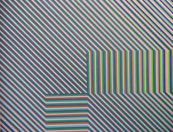 multi-colour oil painting by artist David Whitaker represented by Rebecca Hossack Gallery