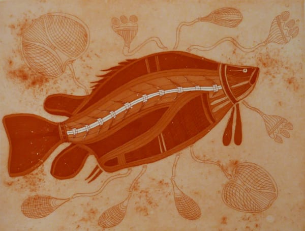 Gabriel Maralngurra is an Indigenous Aboriginal Australian artist from … who was heavily influenced by the rock art painting tradition from West Arnhem Land galleries, currently being exhibited amongst contemporaries at the EXPO Chicago art fair by the Rebecca Hossack Gallery in London.