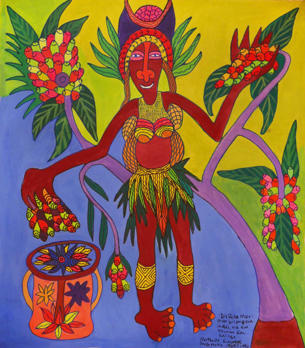 School of Kauage, Indian Woman Gathering Food, 1996