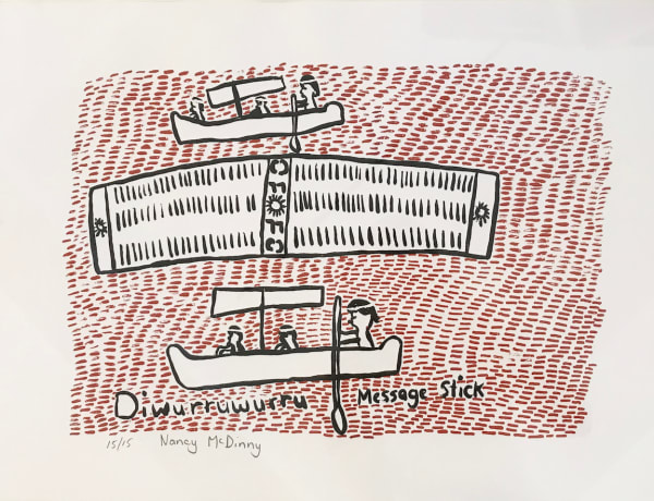 Nancy McDinny, screenprint, Borroloola, Aboriginal artist and artwork.