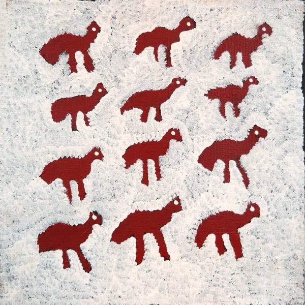 Rebecca Hossack Gallery in London presents works by Australian Aboriginal Utopia artist Motorbike Paddy, drawing on the legacy of Emily Kam Kngwarray.