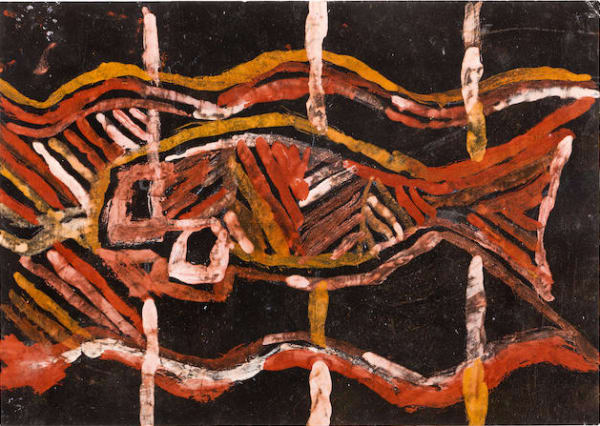 Timothy Cook, natural earth pigments on paper, Tiwi, Aboriginal artist and artwork.