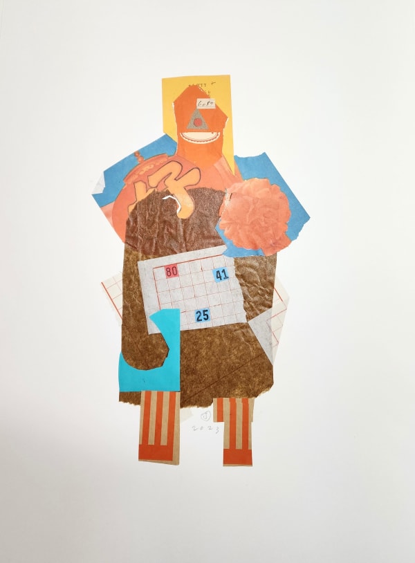 he plays around with forms, patterns and compositions, letting a figure grow organically before gluing it in place.