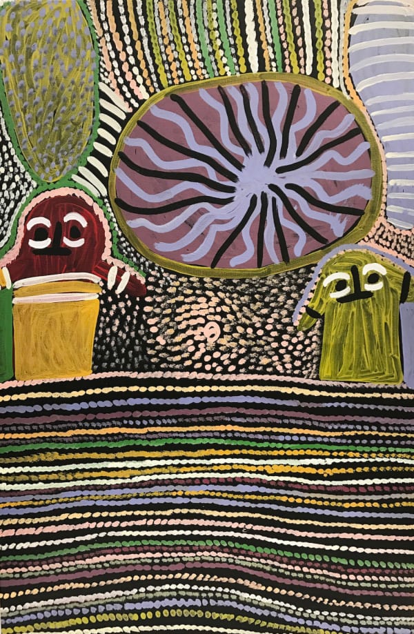 Angelina Ngal Pwerle, synthetic polymer paint on canvas, Utopia, Aboriginal artist and artwork
