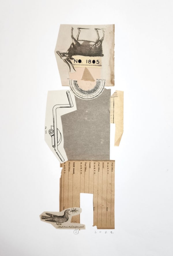 he plays around with forms, patterns and compositions, letting a figure grow organically before gluing it in place.