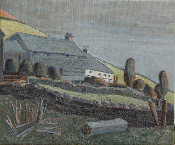 Louise Sturgis, oil on canvas, landscape of the Kentmere valley in the Lake District