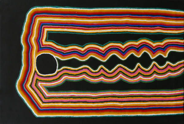 David Hall Tjangala, acrylic on linen, Balgo Hills, Aboriginal artist and artwork.