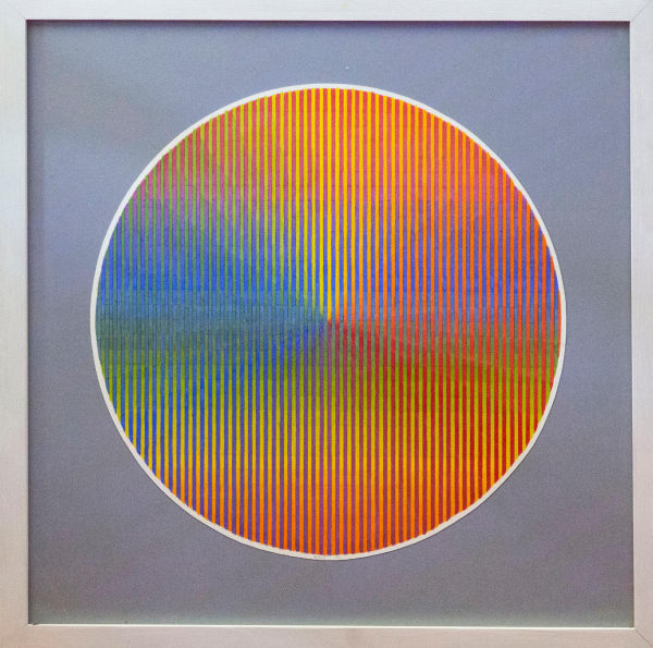 multi-colour painting by artist David Whitaker represented by Rebecca Hossack Gallery