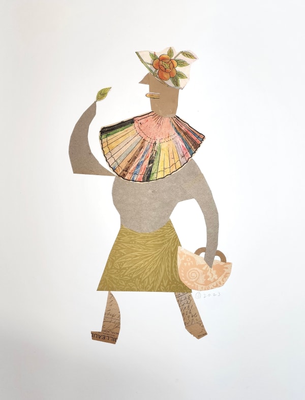 he plays around with forms, patterns and compositions, letting a figure grow organically before gluing it in place.