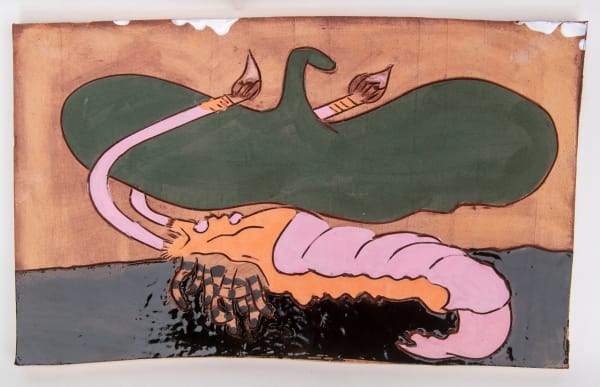 A painting of a lobster by artist Reniel Del Rosario.