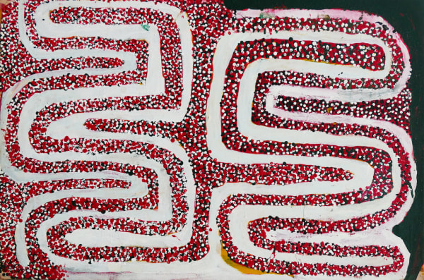 Alan Tjakamarra Winderloo, acrylic on linen, Balgo Hills, Aboriginal artist and artwork.
