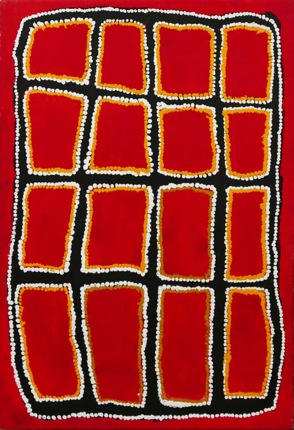 John Mosquito, synthetic polymer paint on canvas, Aboriginal artist and artwork.