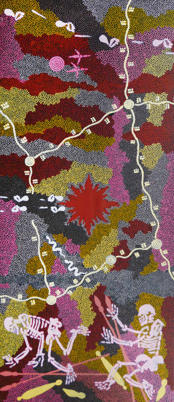 Clifford Possum Tjapaltjarri, Two Jangalas - Warlukulangu, 1995