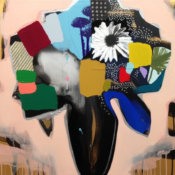 Emily Filler, Vase of Flowers (pale peach), 2016