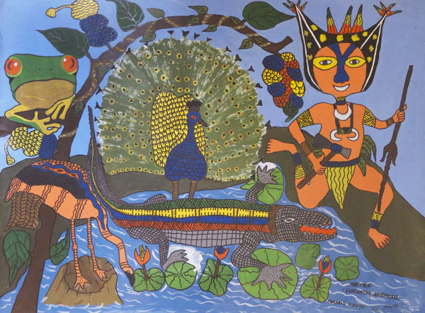 School of Kauage, Holy Man Looking at Animals, 1996