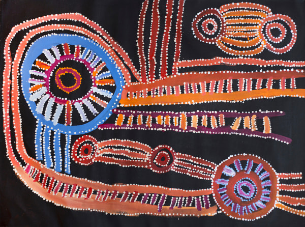 Emily Cullinan, acrylic on canvas, APY Lands artist, aboriginal artist and aboriginal art.