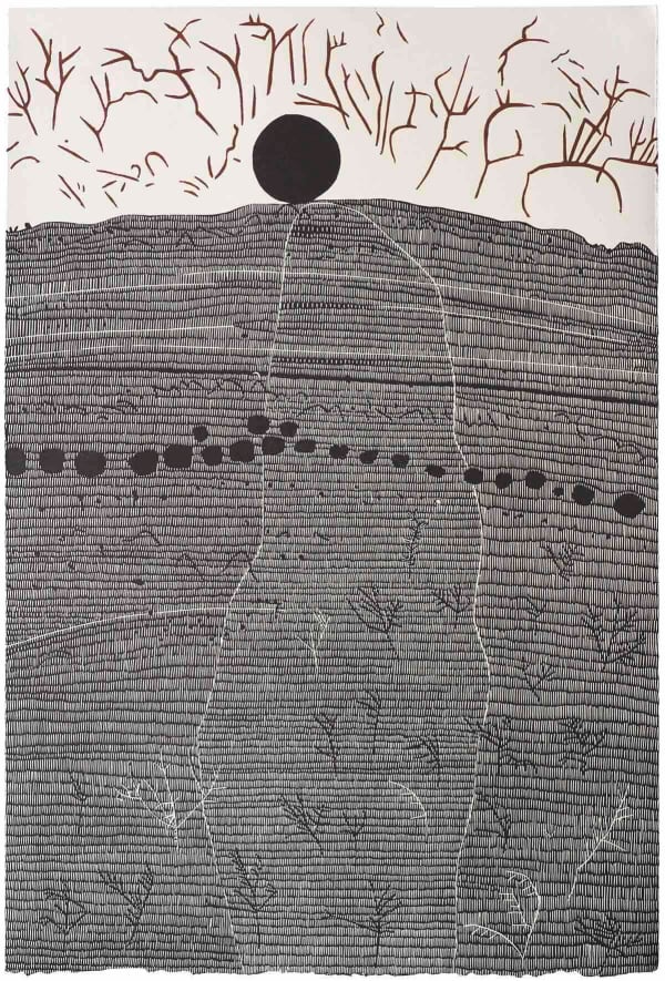 G. W. Bot Australian artist doing printmaking, painting, sculpture, and graphic art, linocut on BFK paper