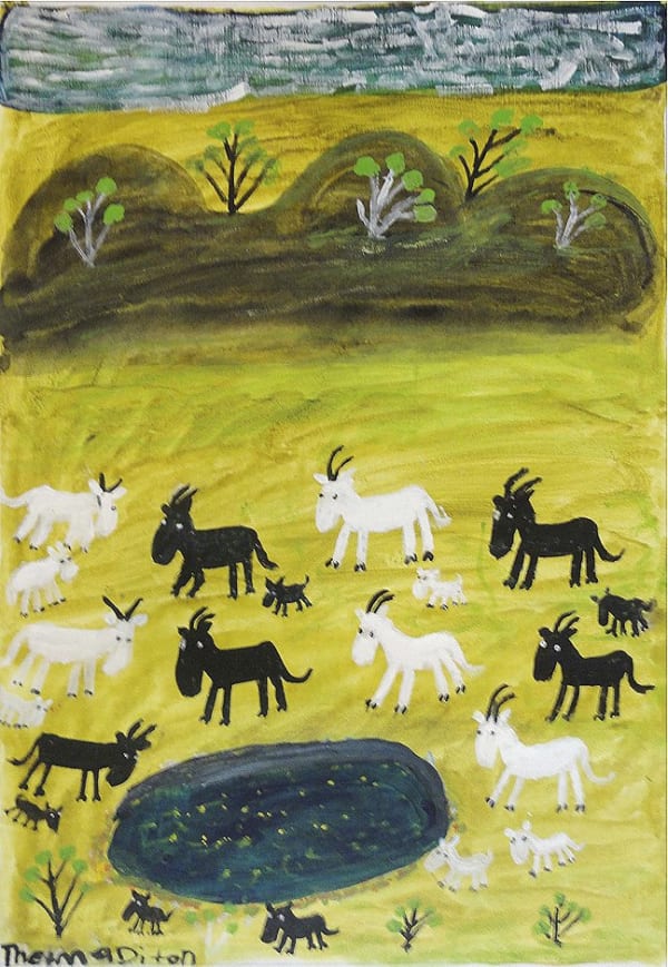 Thelma Dixon, Nanny Goats at Robinson River, 2011