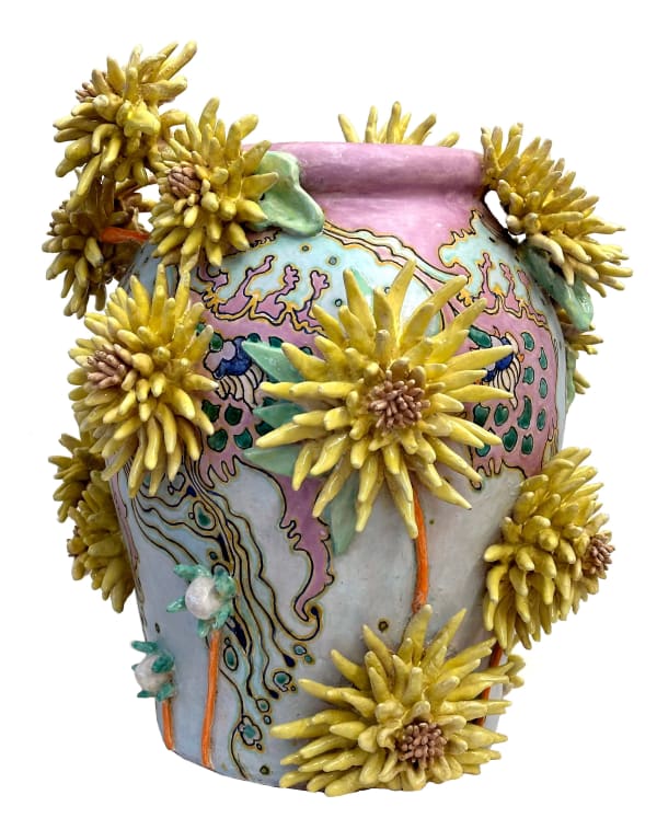 Fons van Laar, Vase Dahlia, Yellow (plateel), 2024