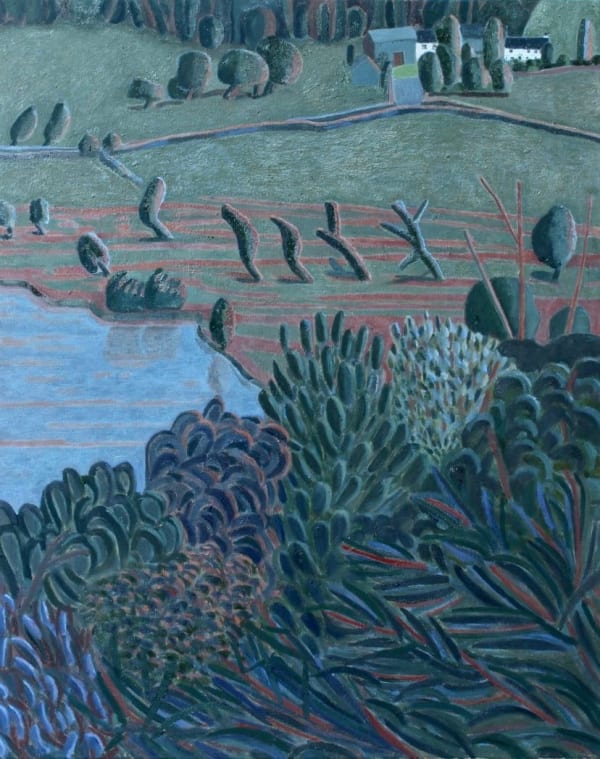 Louise Sturgis, oil on canvas, landscape of the Kentmere valley in the Lake District