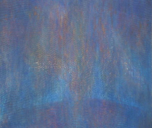 blue and multi-colour oil painting by artist David Whitaker represented by Rebecca Hossack Gallery