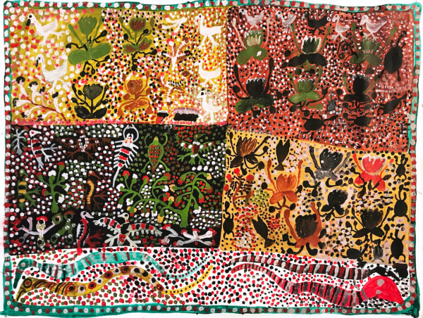 Willie Wilfred Gudipi and Moima Willie, synthetic polymer paint on canvas, Ngukurr, Aboriginal artist and artwork.