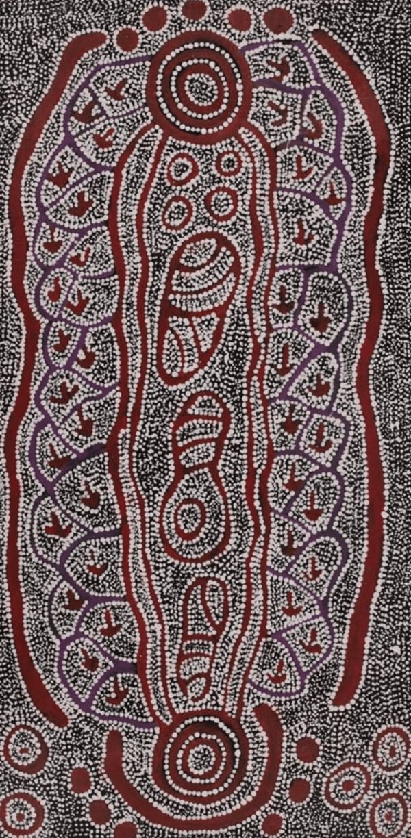 Shakira Napaljarri Morris, Yarla Jukurrpa (Bush Potato Dreaming) - Cockatoo Creek, 2022