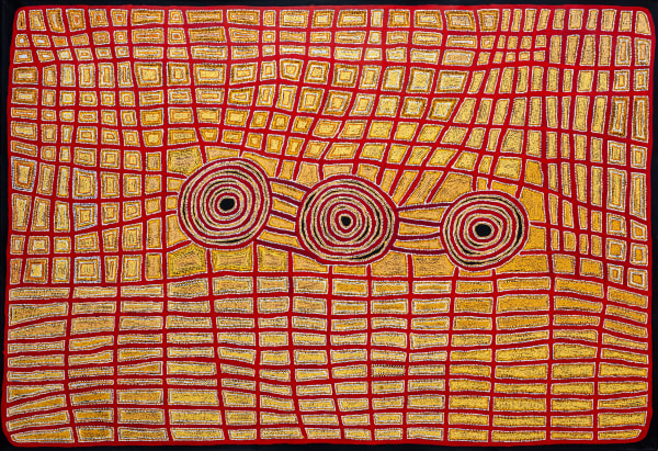 Ian Rictor is an Indigenous Aboriginal Australian artist and a large part of the group of Spinifex painters who are currently being exhibited amongst contemporaries at the EXPO Chicago art fair by the Rebecca Hossack Gallery in London.