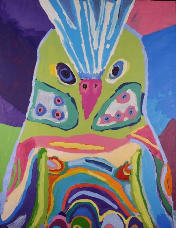 Karen Napaljarri Barnes, Budgerigar dreaming , 2021