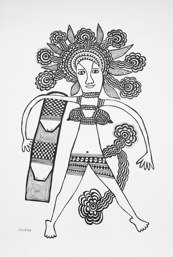 Mathias Kauage, Young Girl with Floral Headress, n.d.
