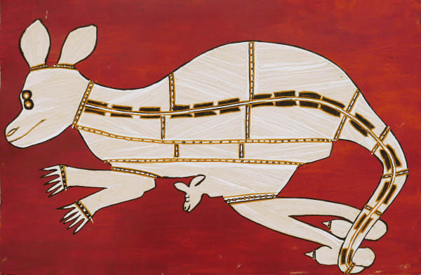 Joe Guymala is an acclaimed Indigenous Aboriginal Australian artist from a remote community in Western Arnhem Land Australia, who is currently being exhibited amongst his contemporary painters at the EXPO Chicago art fair by the Rebecca Hossack Gallery in London.