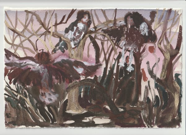 Alice Macdonald, Suicides Are Turned Into Shrunken Gnarled Trees While Harpies Pluck at the Trees, 2024