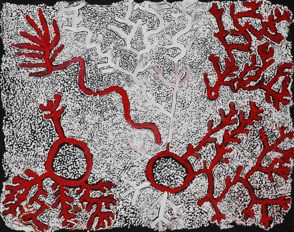 Simon Hogan is an Indigenous Aboriginal Australian artist from the desert lands Spinifex region of Australia, who is currently being exhibited amongst contemporaries at the EXPO Chicago art fair by the Rebecca Hossack Gallery in London.