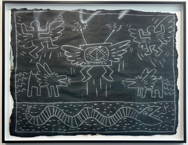 Keith Haring, TV Angel And Snake With Dog Large, 1980's
