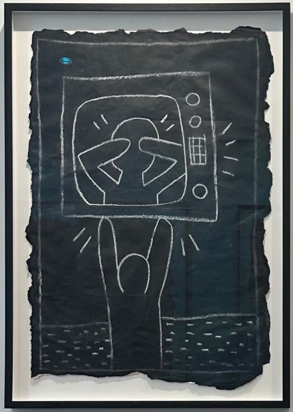 Keith Haring, Figure Holding TV Large, 1980's