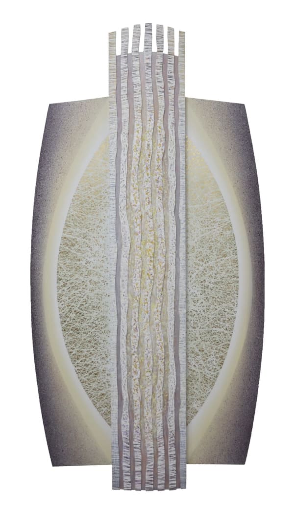 Peter Usher Pulse, 2025 Acrylic, Oil & gild on board 200 x 100 x 9 cm 78 3/4 x 39 3/8 x 3 1/2 in