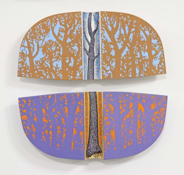 Peter Usher Chapter Reverse, 2025 Acrylic, oil & gild on board & PVC 2 Panels 17 x 38 cm each 6 3/4 x 15 in