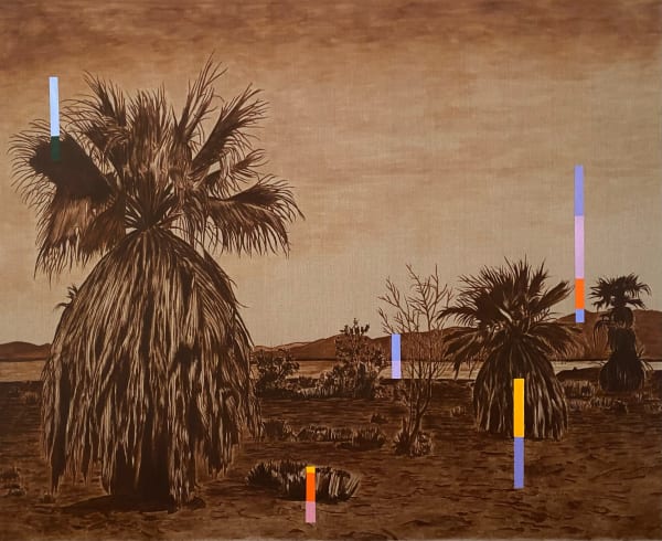 Ray Anthony Barrett Three Sisters of Salton; or Bitches Brew, 2024 Oil and acrylic on linen 65x80 in. 165x203 cm.