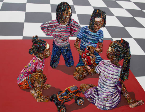 Marcellina Akpojotor Sweet Holiday, 2023 Fabric and acrylic on canvas 60 x 77 in 152.4 x 195.6 cm