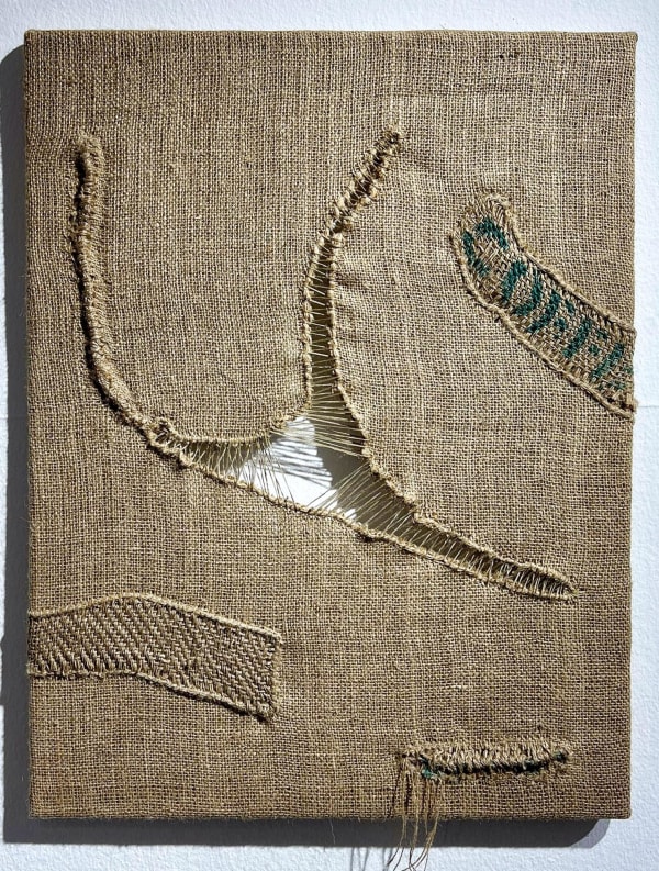 Tshepo Sizwe Phokojoe Untitled II, 2024 Hessian cloth and thread 24 1/50 x 18 11/100 in 61 x 46 cm