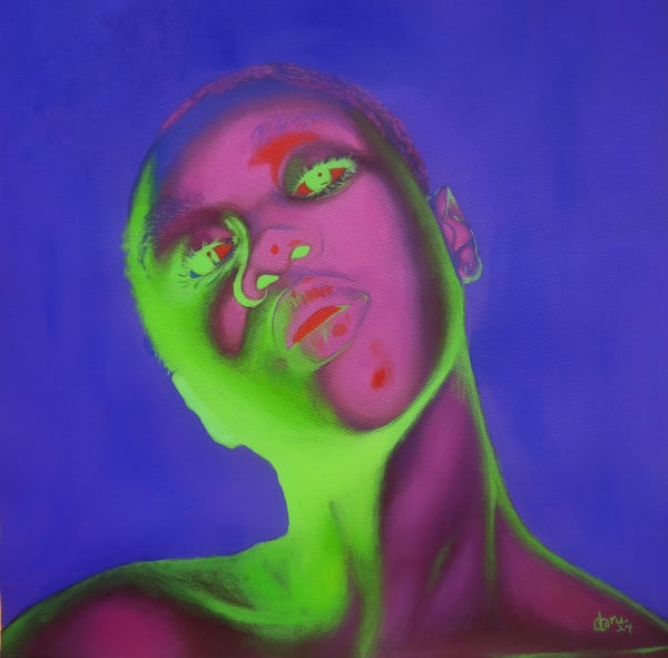 David Otaru Violet luminescence 1, 2024 Acrylic on Canvas 16 x 16 in 40.6 x 40.6 cm