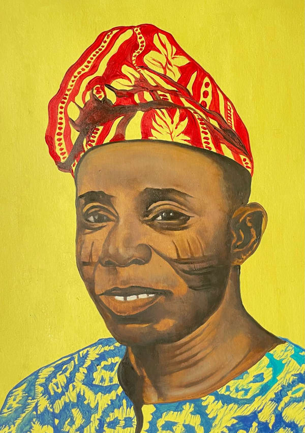 Kolawole Adewale Baba Egbe Oredegbe, 2024 Oil and Acrylic on Paper 12 x 16 in 30.5 x 40.6 cm