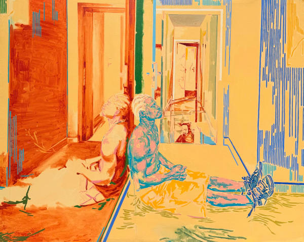 Gideon Okoro In his reflection, 2025 Oil on Canvas 48 x 60 in 121.9 x 152.4 cm