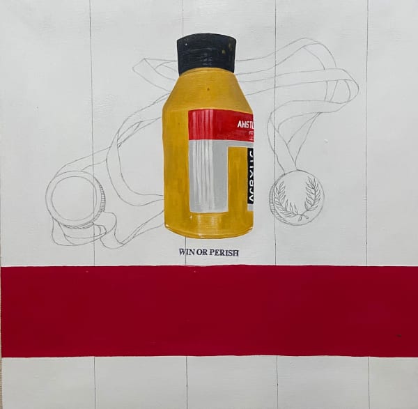 Ameh Egwuh Yellow, 2024 Mixed Media on Canvas 18 x 18 in 45.7 x 45.7 cm