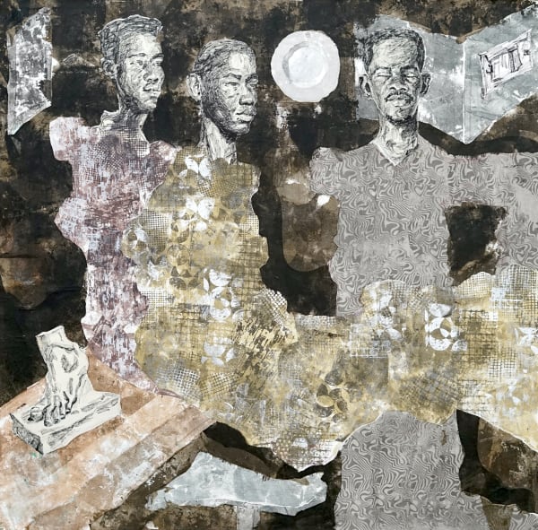 Kaleab Abate I Don't Know What It Is, but it is Not Glamour, 2023 Mixed Media on Canvas 130 cm x 130 cm