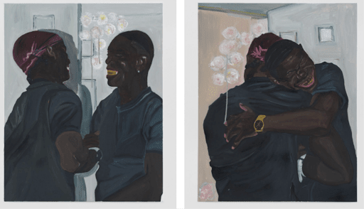 Glenn Hardy Jr. Long Time, No See, 2022 Acrylic on canvas Diptych - 30x24 in. each Diptych - 76x61 cm. each