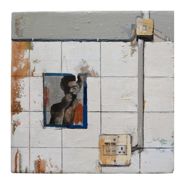 Ojo Ayotunde Untitled, 2024 Oil, Acrylic, and charcoal on canvas 12 x 12 in 30.5 x 30.5 cm