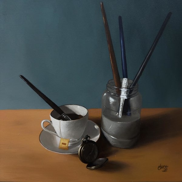 David Otaru Time stirred, focus blurred, 2025 Acrylic on Canvas 16 x 16 in 40.6 x 40.6 cm